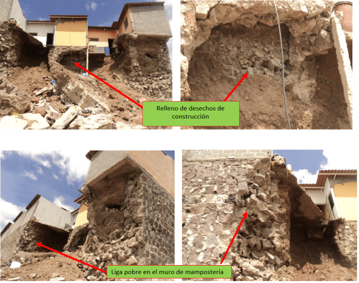Análisis derrumbe de muro drenaje en muros de contencion