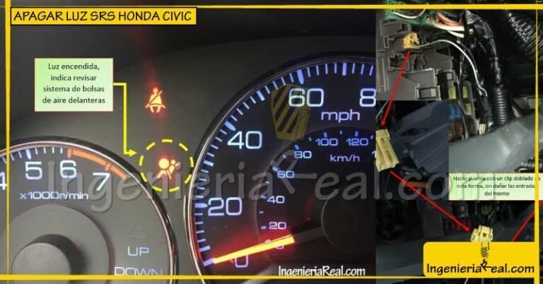 Apagar luz de tablero bolsa de aire (SRS) en Honda Civic