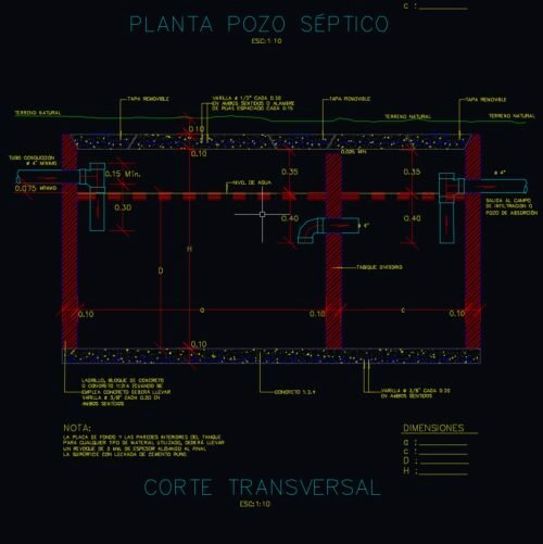 01 Planos constructivos de pozo séptico (AutoCAD)