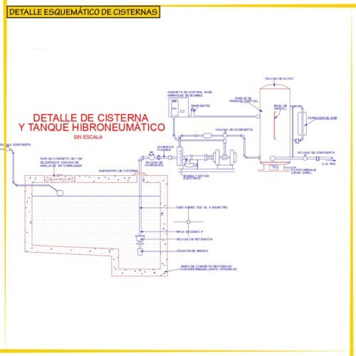 PLANO CONSTRUCTIVO DE CISTERNA DWG