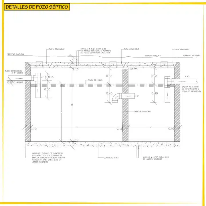 PLANOS CONSTRUCTIVOS POZO SÉPTICO DWG