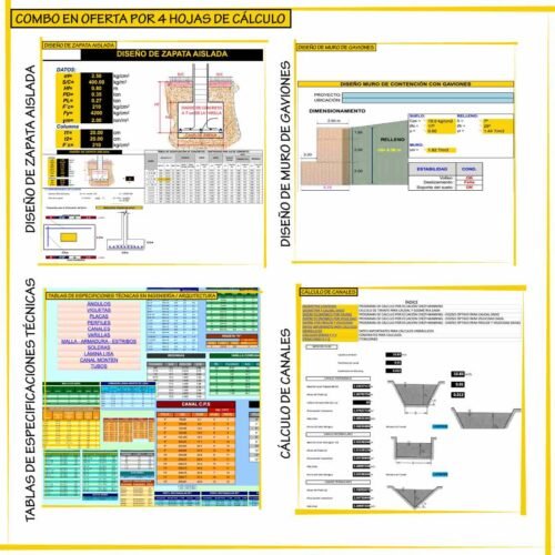 HOJAS DE CÁLCULO EN EXCEL PARA INGENIERÍA Y ARQUITECTURA 2024