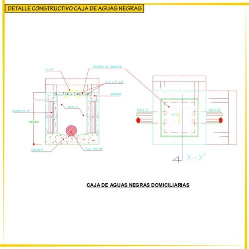 CAJA DE AGUAS NEGRAS DWG 2024