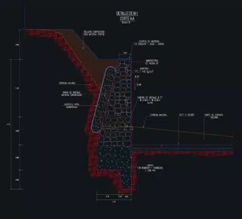MURO DE CONTENCIÓN DE MAMPOSTERÍA