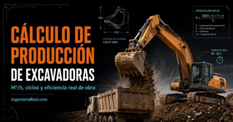 Producción de excavadoras: cálculo real