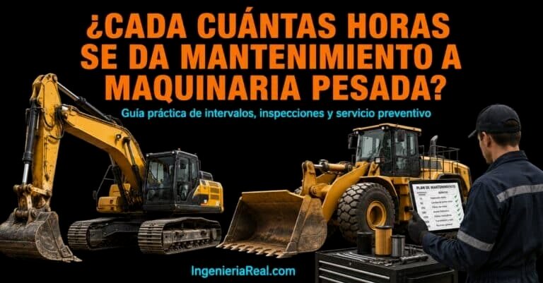 ¿Cada cuántas horas se da mantenimiento a maquinaria pesada?