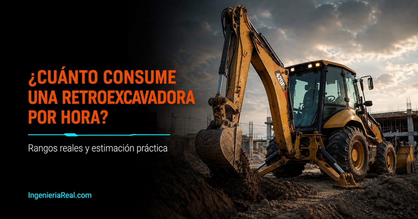 ¿CUÁNTO CONSUME UNA RETROEXCAVADORA POR HORA? Rangos reales y estimación práctica